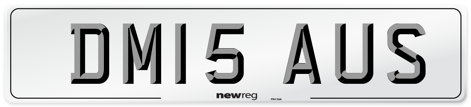 DM15 AUS Number Plate from New Reg